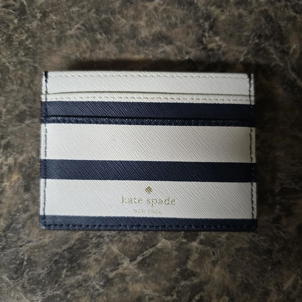 Kate Spade Shore Thing Stripe with Crab‎ Applique Card Case Wallet